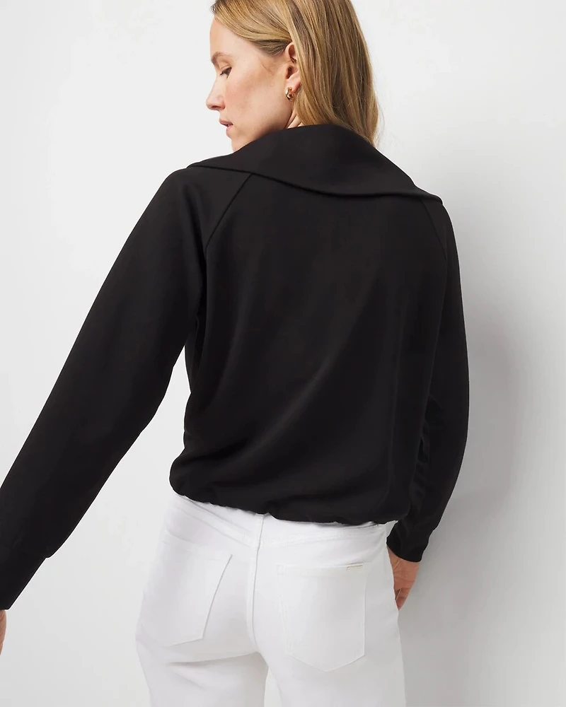 Petite Mock Neck Half-Zip Pullover