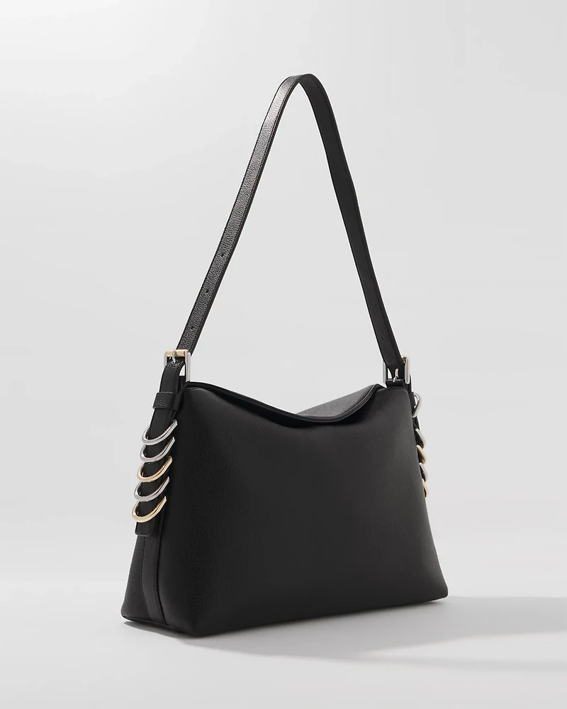 Textured Mixed Metal Tote Bag