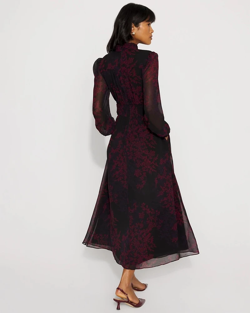 Floral Chiffon Maxi Dress
