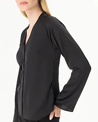 Raglan Sleeve Satin Shirt