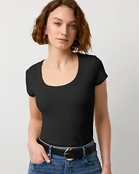 WHBM FORME™ Ribbed Scoop Neck Tee