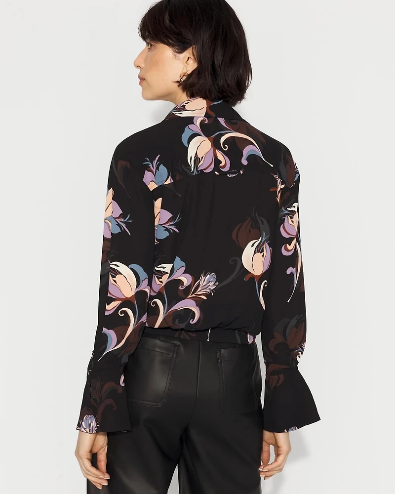 Long-Sleeve Flare Cuff Shirt