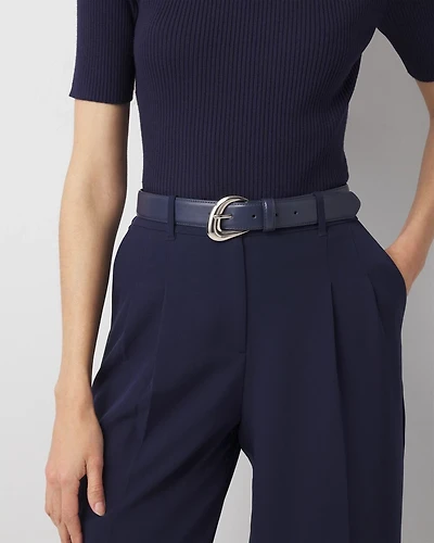 Sculptured Buckle Denim Belt