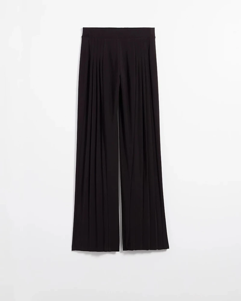 Matte Jersey Pleated Wide Leg Pant