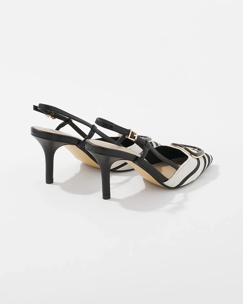 Black + White Contrast Slingback Pump