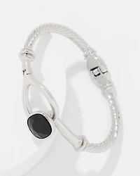 Black Glass Hinge Bracelet