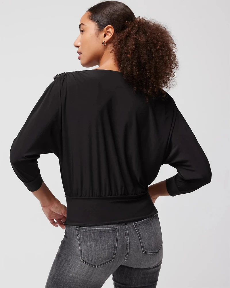 Matte Jersey Split Sleeve Top