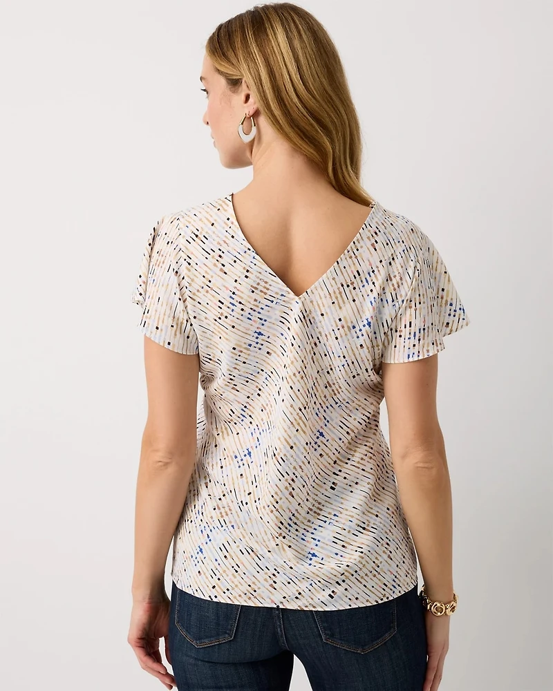 Flutter Sleeve Crepe Shell