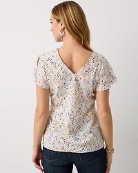 Flutter Sleeve Crepe Shell