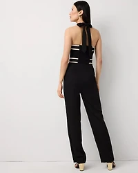 Embroidered Halter Jumpsuit