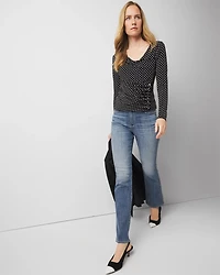 Ruched Button Trimmed Top