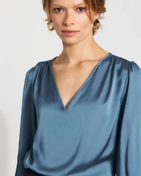 Satin Drama Sleeve Blouse