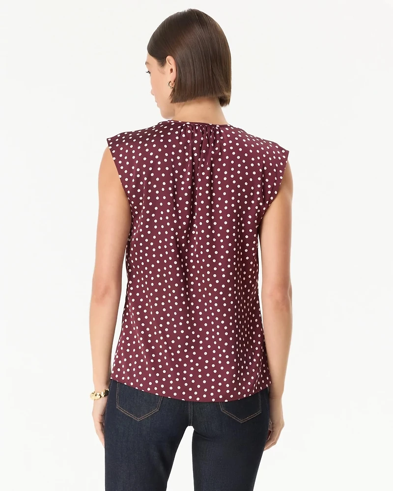V-neck Satin Shell