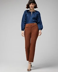 Petite Faux Suede Straight Pants