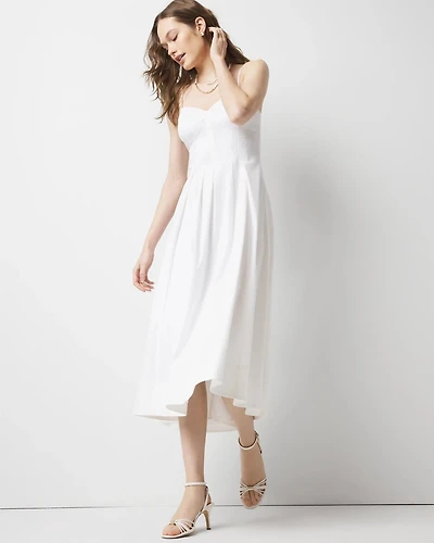 Petite Poplin Corset Midi Dress