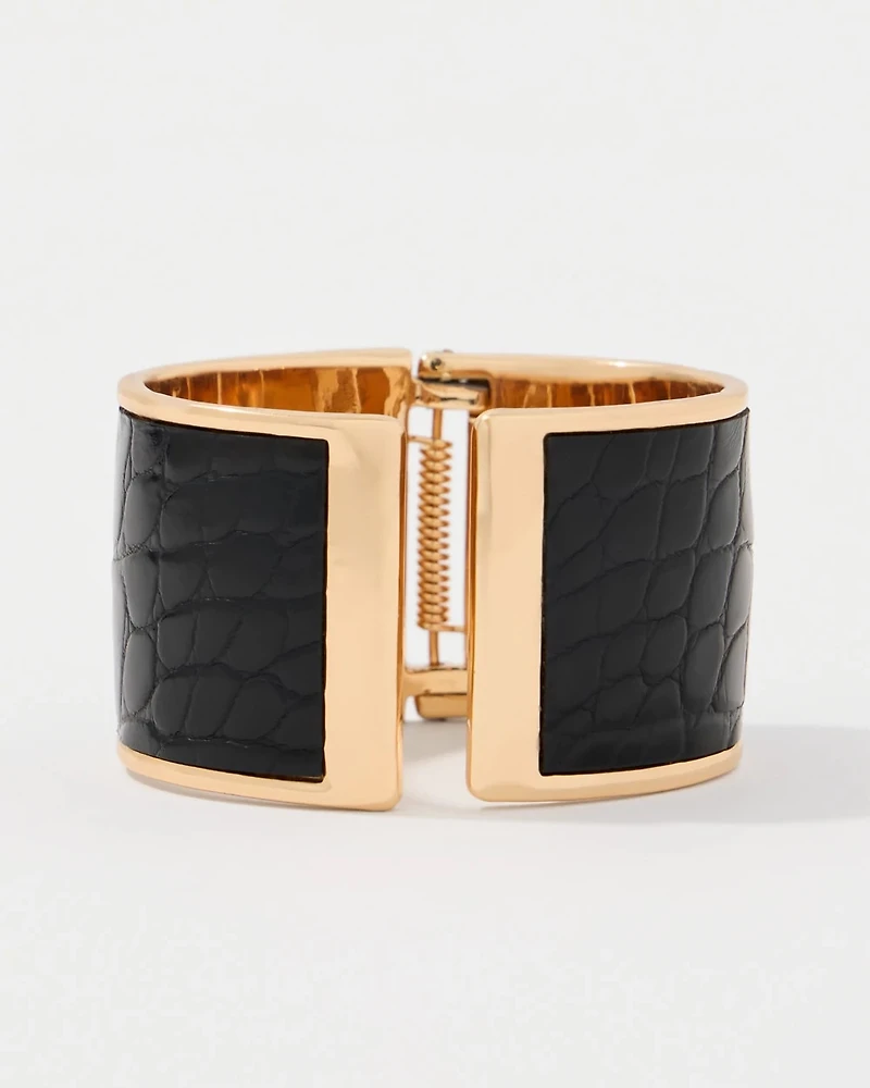 Croc Detail Hinge Bracelet