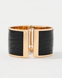 Croc Detail Hinge Bracelet