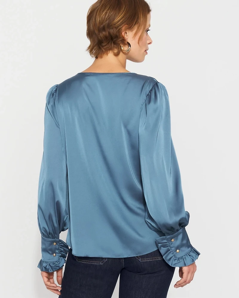 Satin Drama Sleeve Blouse