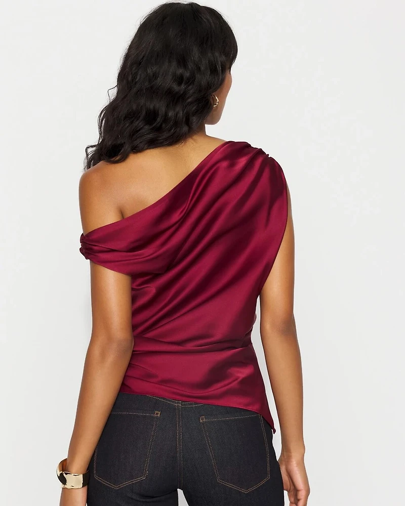 Off-the-Shoulder Satin Top