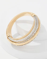 Mixed Metal Pavé Hinge Bracelet