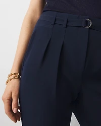 High-Rise Belted Tapered Ankle Pant
