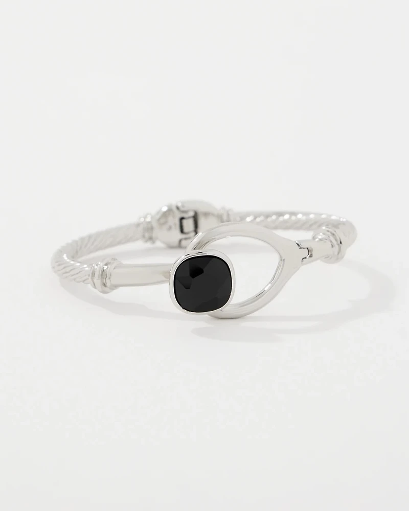 Black Glass Hinge Bracelet