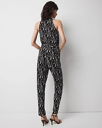 Jersey-Knit High-Rise Tapered Ankle Pants