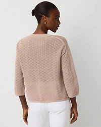Lace-Up Notch Neck Pullover