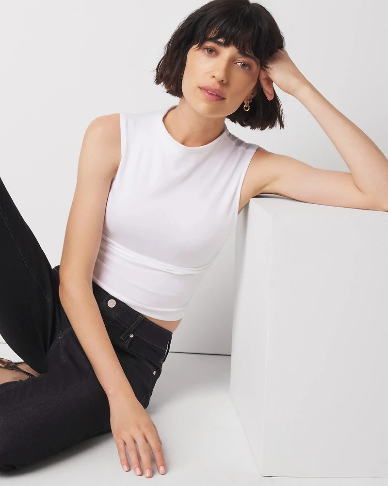 WHBMFORME™ Cotton Spandex High Neck Shell