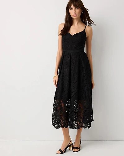 Petite Lace Midi Dress