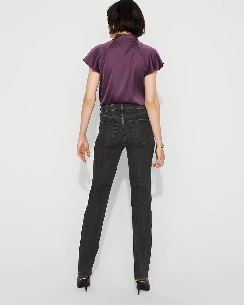 Pintuck High-Rise Slim Jean