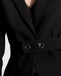 Belted One-Button Blazer