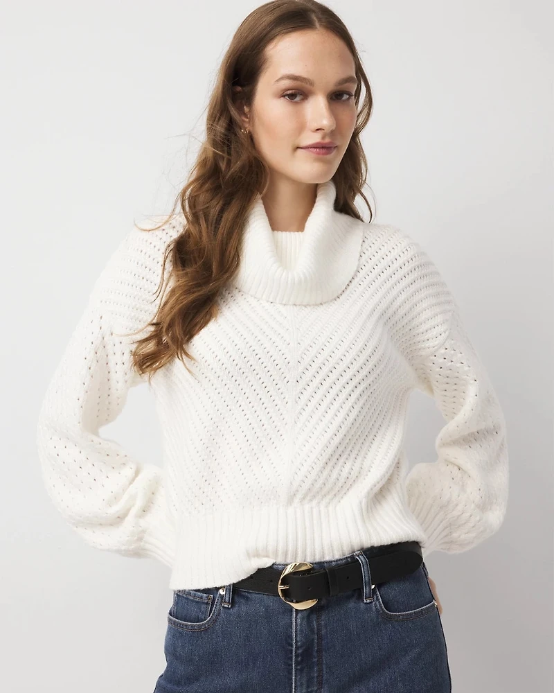 Dolman Sleeve Turtleneck Sweater