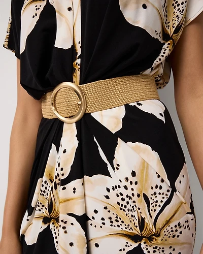 Raffia Wide Waist Belt