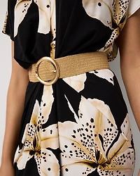 Raffia Wide Waist Belt