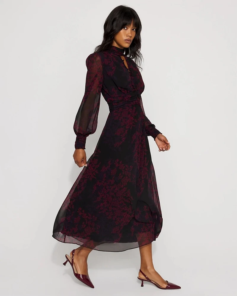 Floral Chiffon Maxi Dress
