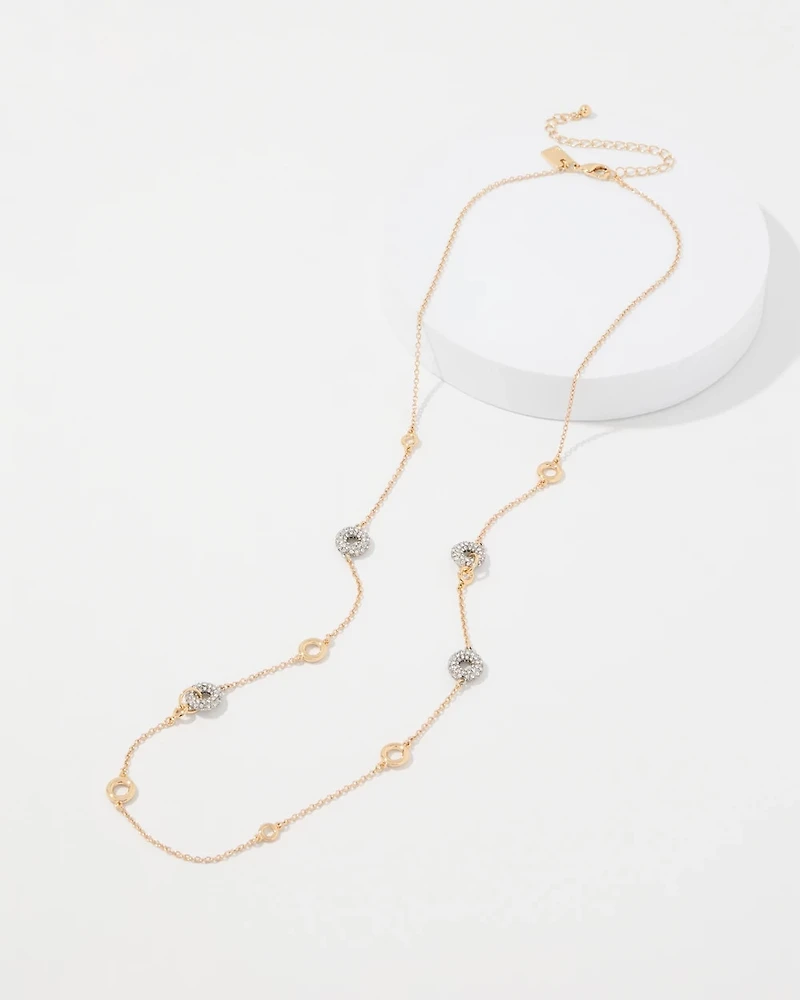 Pavé Rings Single Strand Necklace