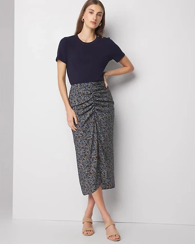 Draped Printed Skirt