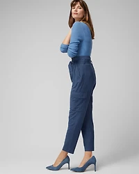 Ultra-Suede Paperbag Tapered Ankle Pant