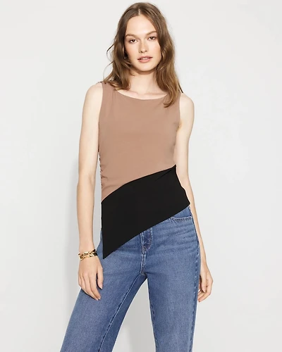Colorblocked Asymmetric Hem Tank