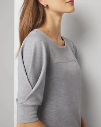 Pleated Sleeve Snit Top