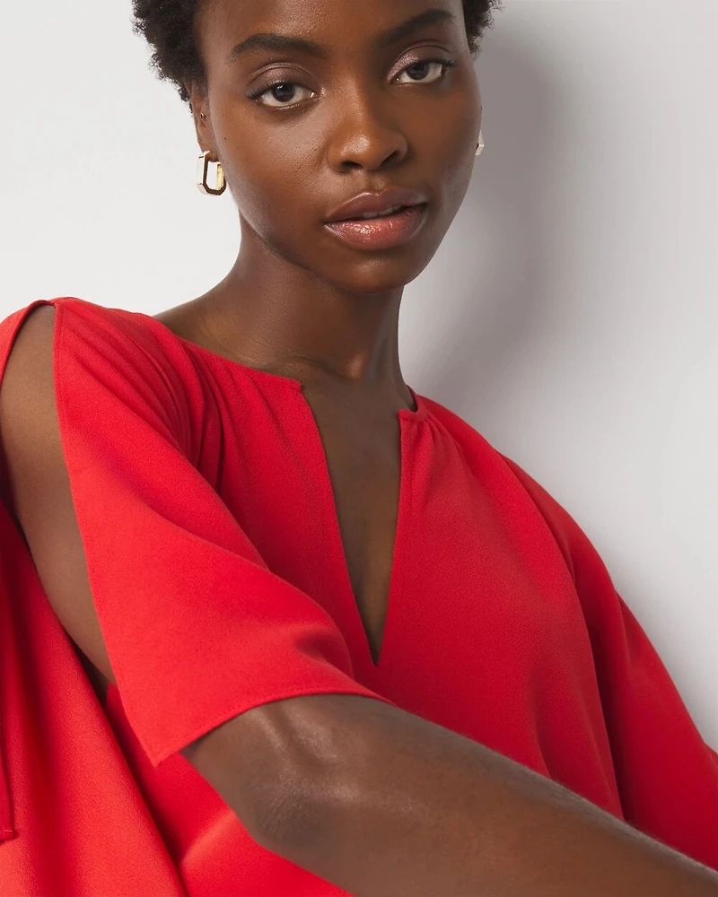 Petite Kimono Sleeve Crepe Gown