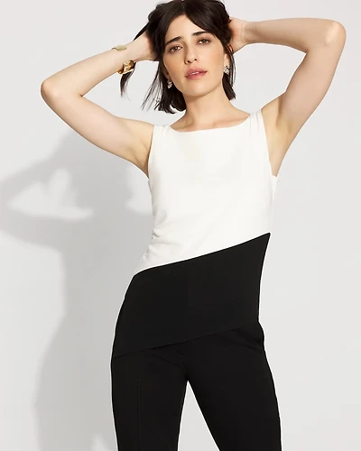 Colorblocked Asymmetric Hem Tank
