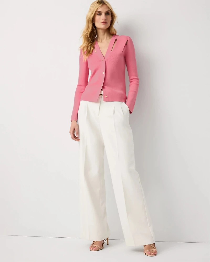 Crisscross Button Front Cardigan