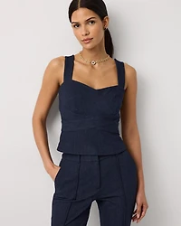 Denim-Look Wrap Detail Bustier