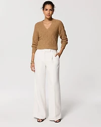 Crepe Pleated Wide Leg Pant