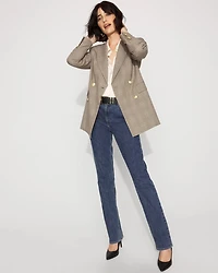 Plaid Double-Breasted Blazer
