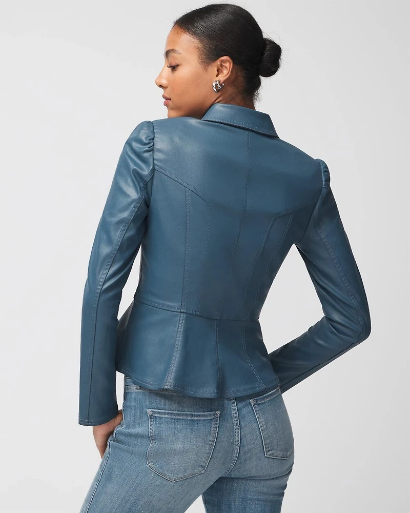Coated Peplum Jacket