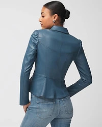 Coated Peplum Jacket