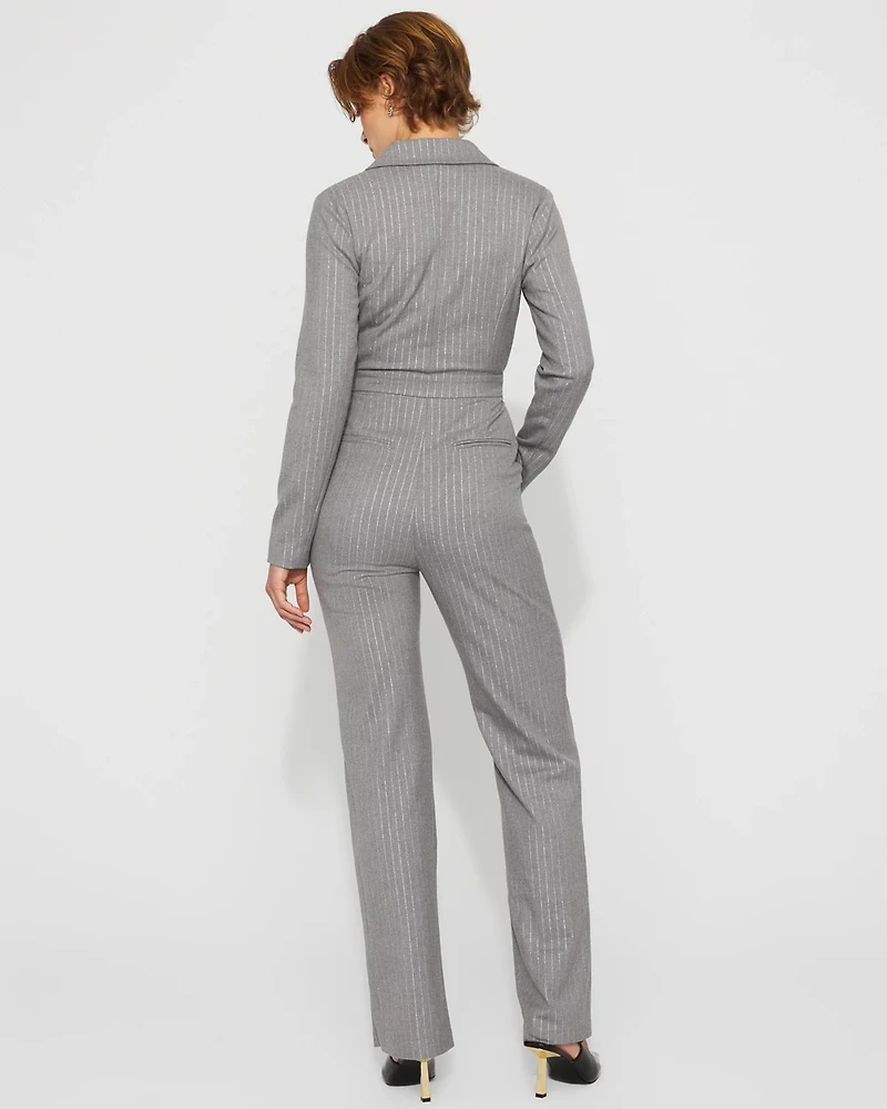 Long Sleeve Double-Breasted Jumpsuit